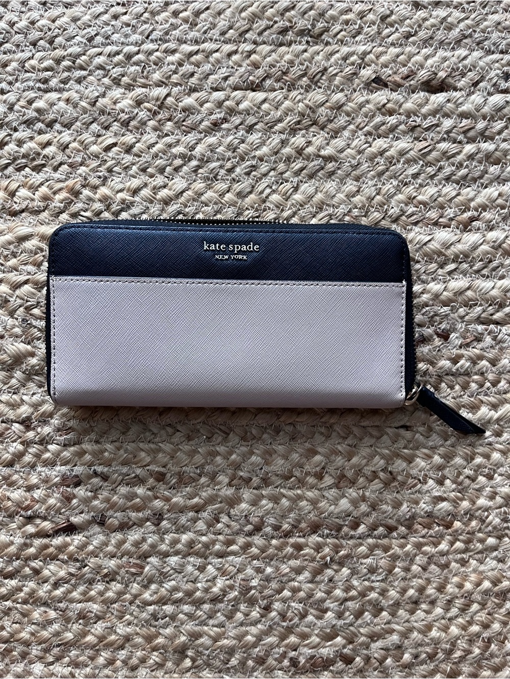 kate spade Two-Tone Black and tan Zip-Around Wallet
